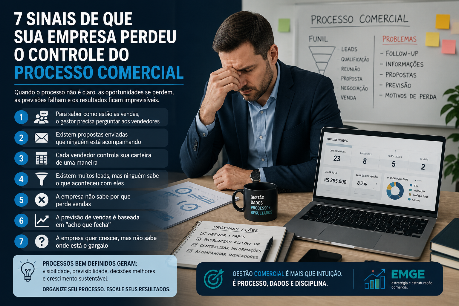 processo comercial desorganizado